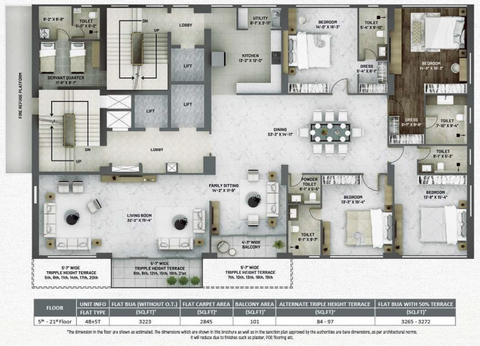 5th to 21st Floor Plan