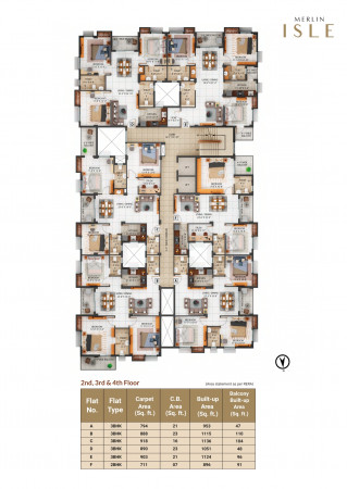 2nd, 3rd & 4th Floor Plan