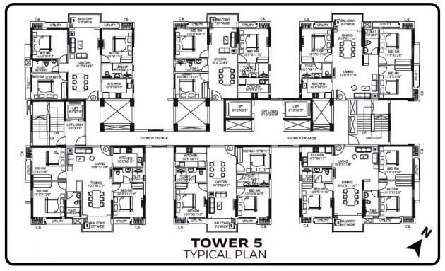 TOWER 5 (TYPICAL FLOOR PLAN)