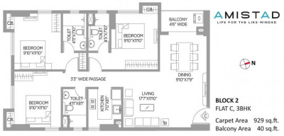 3 BHK - 1409 Sq-ft
