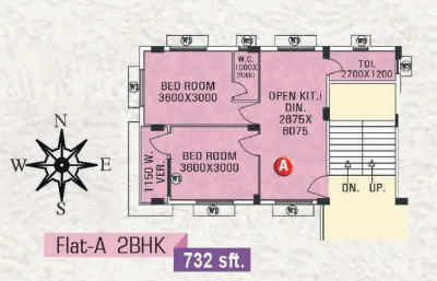 2 BHK (732 - 745 Sq-ft)