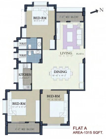 3 BHK (1260 - 1315 Sq-ft)