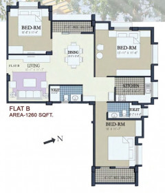 3 BHK (1260 - 1315 Sq-ft)