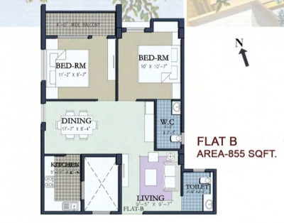 2 BHK (855 - 880 Sq-ft)