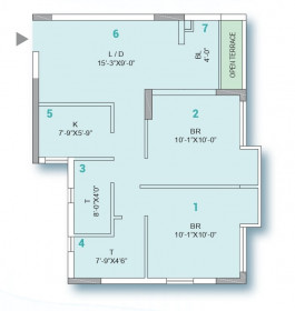 2 BHK (829 - 856 Sq-ft)