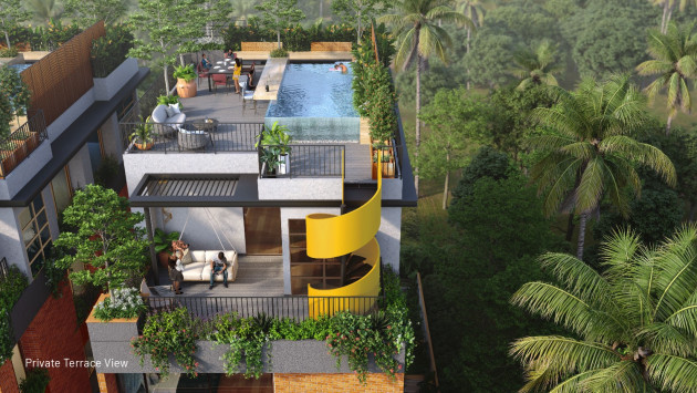Top View of Private Terrace with Pool Deck