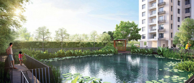 Natural Pond and Yoga Cabanas