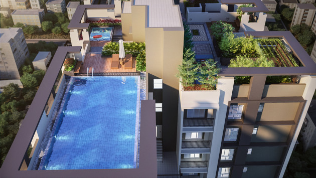 Rooftop Swimming Pool & Baby Pool with changing room & shower